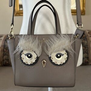 Kate Spade Taupe Owl Crossbody Bag